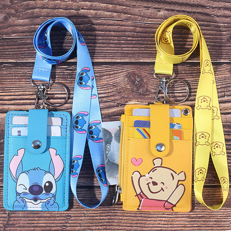 Hanging neck card bus card package hanging rope multi-function documents set student school card hauling key button
