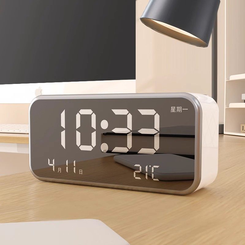 LED seat bell placing electronic home living room alarm clock Large desktop clock Wanyear calendar digital desktop clock swing piece-Taobao