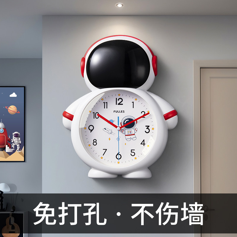 New children's house hanging bell 2023 net red living room hanging watch cartoon home clock creative hanging wall free from punching clock-Taobao