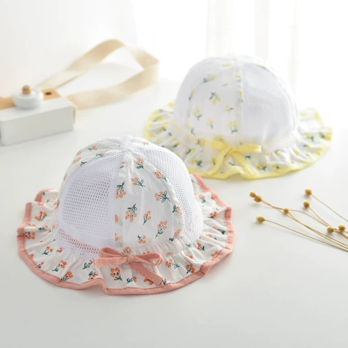 Детская летняя тонкая шапка, милая регулируемая солнцезащитная шляпа для раннего возраста для девочек для принцессы