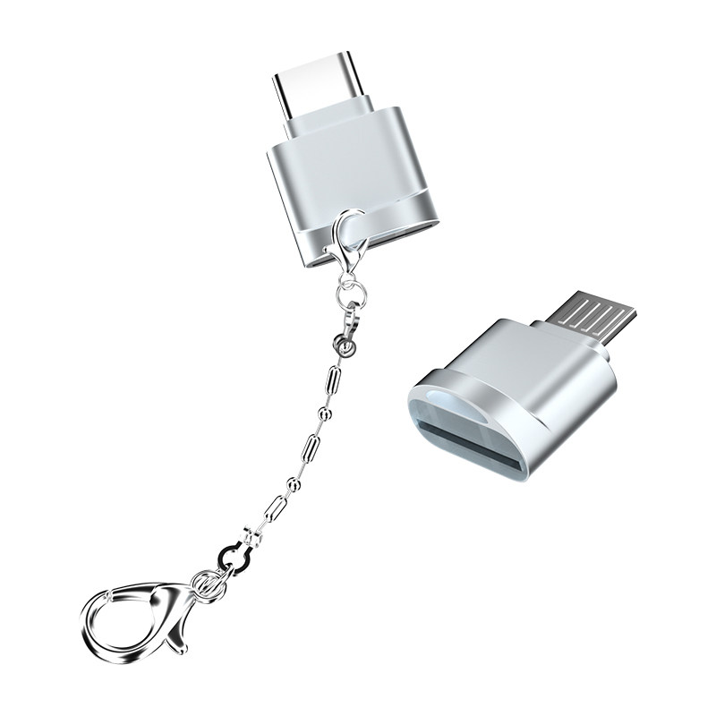 Mobile Phone Card Reader Type-C High-Speed Mini Android Compatible with Apple and Huawei for Connecting External Expansion Sd Memory Card, Downloading Songs, Converting Head Otg Storage Tf Card Tpc Adapter Multi-Function