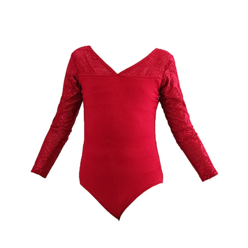 Детский кружевной этнический костюм, танцующая спортивная одежда, короткий рукав