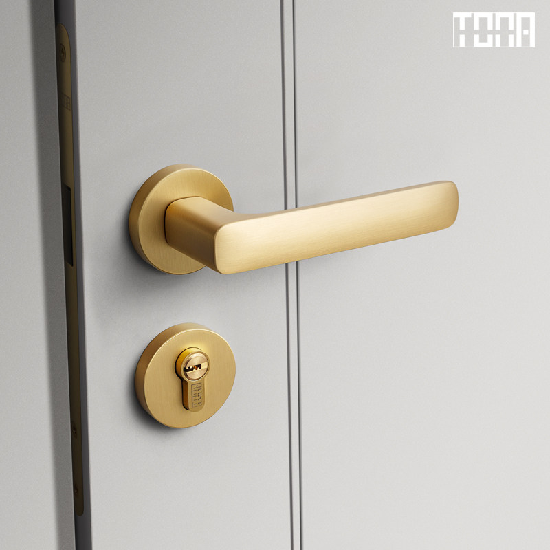 Walrus Tongna TONA pure copper indoor door lock all copper modern minimalist light luxury villa wooden door handle