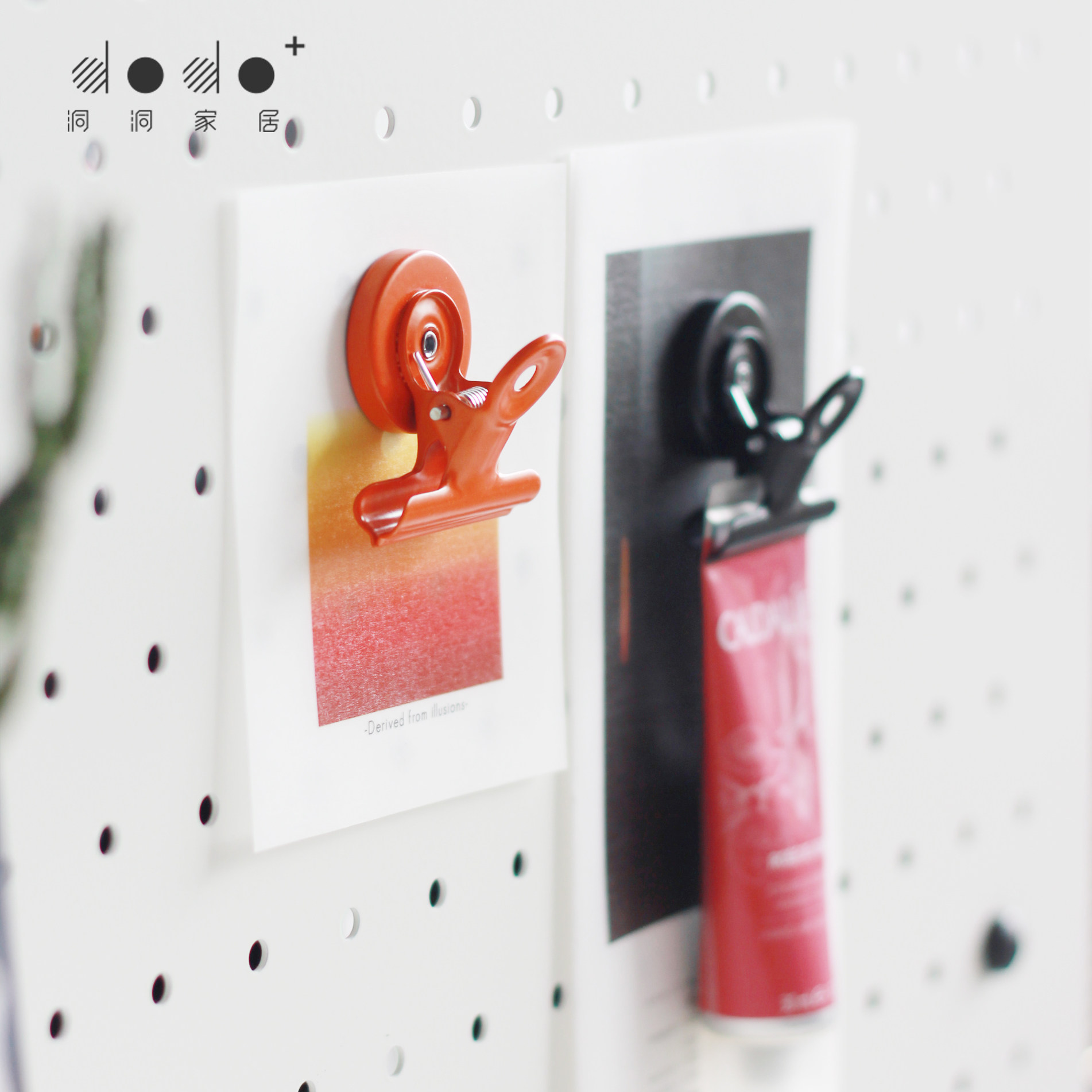 Hole plate accessories magnet clip metal color with magnetic post-it clip refrigerator storage accessories