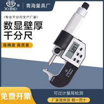 Qinghai Qing quantity digital display tube wall thickness micrometer electronic wall thickness ball head micrometer 0-25mm0 001 thickness measuring ruler