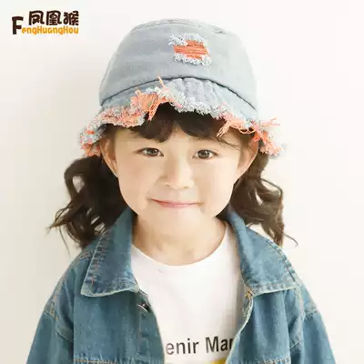 Children fisherman hat male 2020 spring and summer new girl sun hat Korean version of denim sun hat baby sun hat