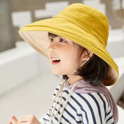 New summer children's big hat brim sun hat parent-child sun hat thin fisherman's hat female baby spring hat basin hat tide