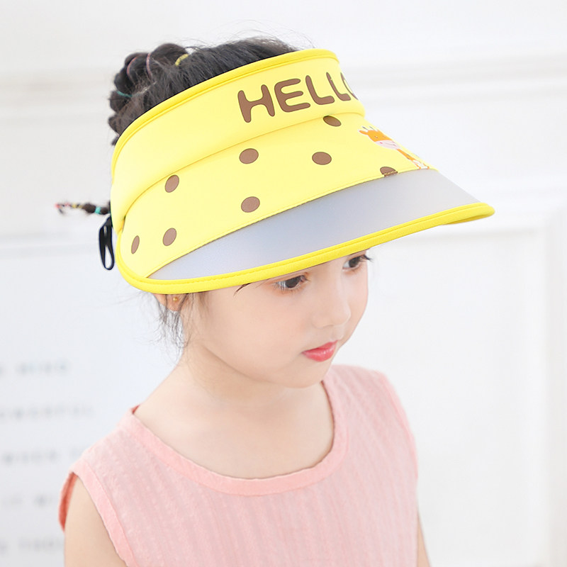 Children's hat sun hat summer baby sunscreen sun hat big brim boys and girls empty top hat thin peaked cap