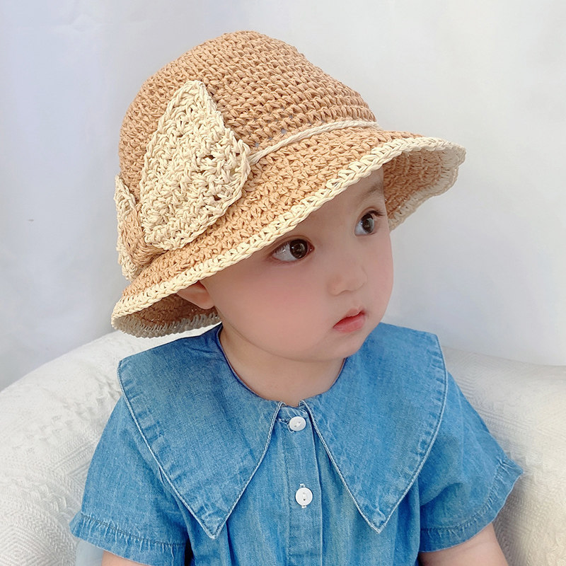 Net red baby hat Summer sun protection sunscreen hat Han version boy girl grass hat fisherman hat child sunhat tide