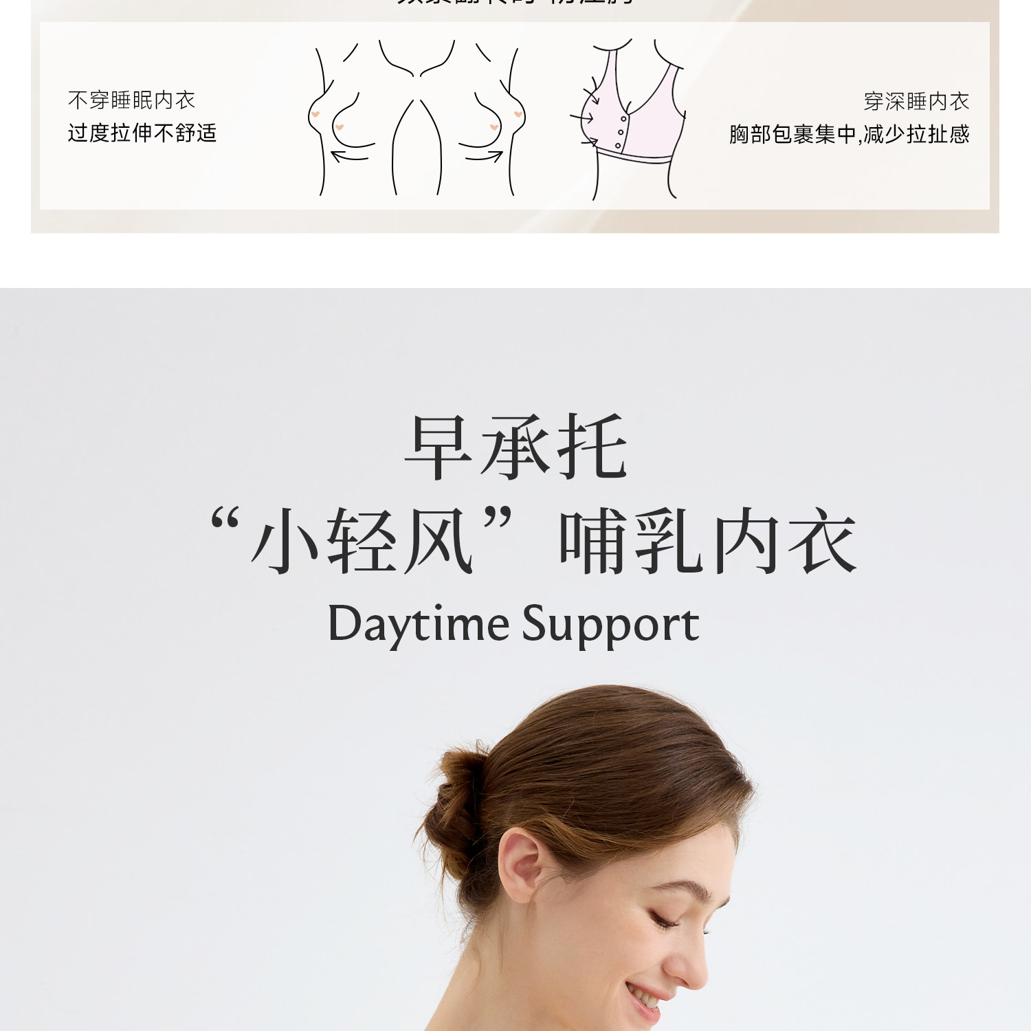 Domiamia小轻风前中开哺乳内衣轻薄透气孕妇防下垂夜用产后文胸 — 17