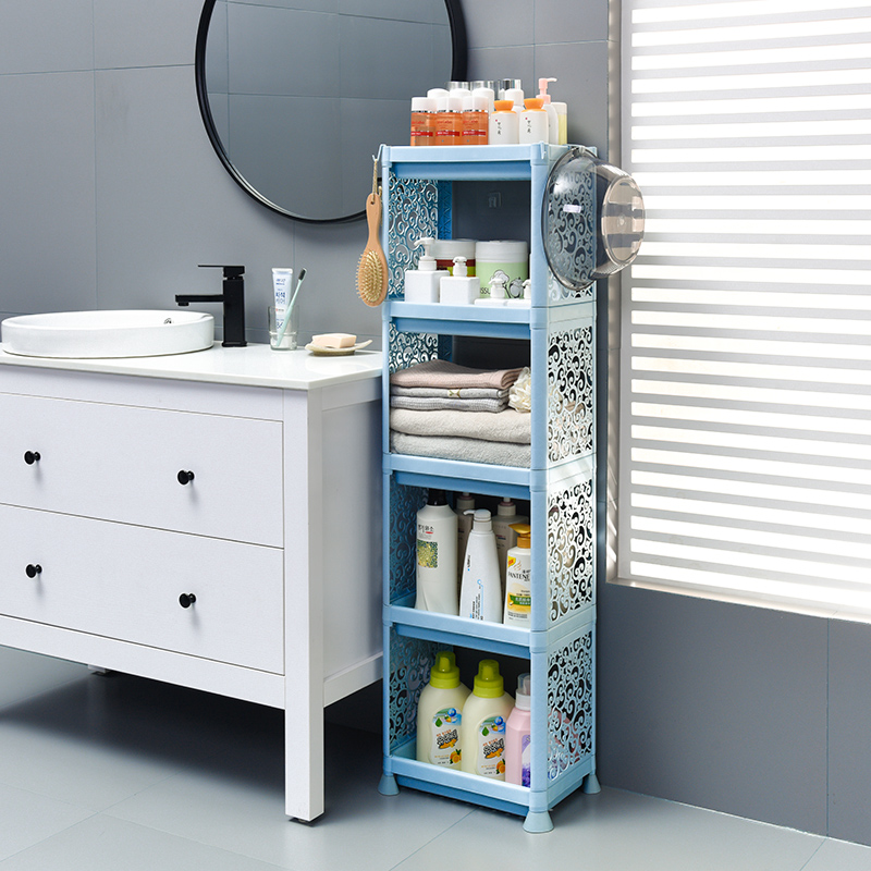 Bathroom toilet shelf floor-to-ceiling multi-layer bath toilet washstand shelf washbasin storage cabinet rack