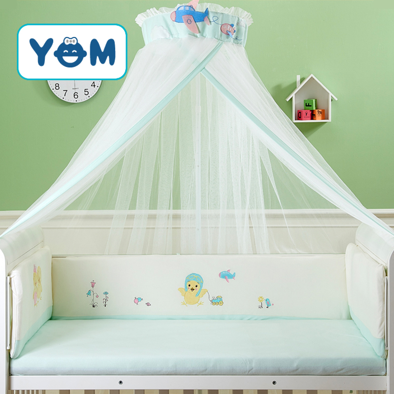Crib mosquito net full cover type universal floor clamping type children mosquito net shading baby mosquito protection against fall princess wind