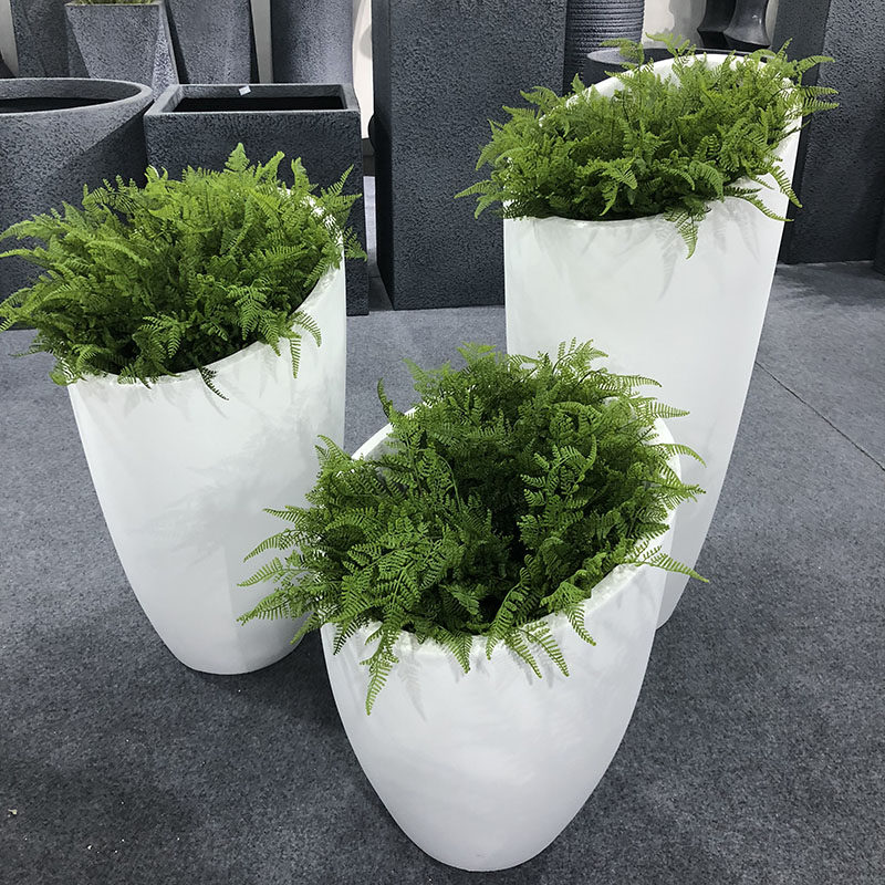 Glass fiber flower pot outdoor combination vase flowers wide mouth beautiful Chen decorative shopping mall creative floor-to-ceiling flower ornaments large