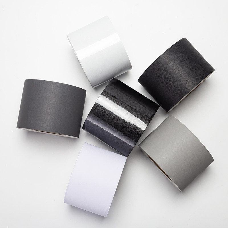 PVC self-adhesive window frame door frame furniture Furniture Renovated Pure Color Waterproof Sticker Black White Skirting Skirting Footrest Wall Sticker