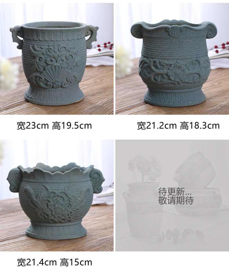 More meat plant flowerpot More than old running the banyan ceramics ceramic flower implement green asparagus orchid flower POTS dry flower vase
