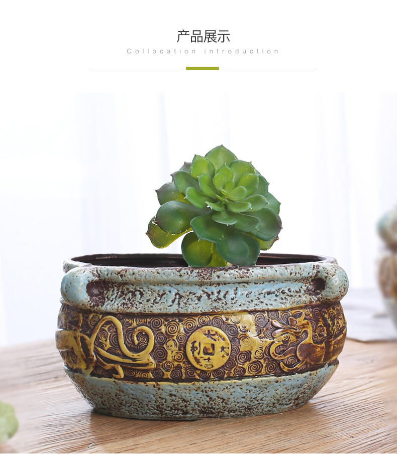 More meat plant flowerpot More than old running the banyan ceramics ceramic flower implement green asparagus orchid flower POTS dry flower vase