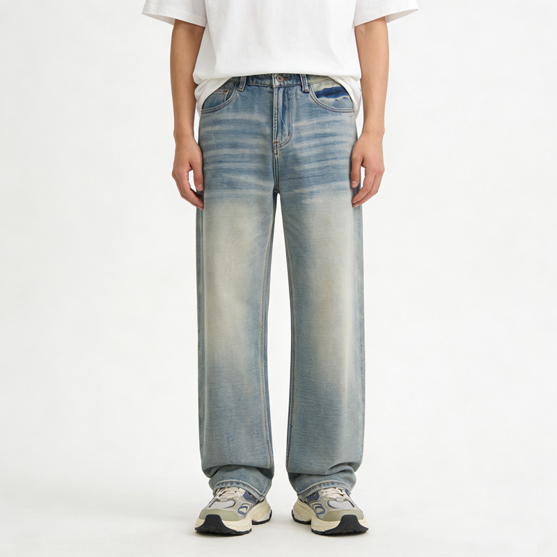 6180 City Li # Summer New Style Lyocell Non-Stretch Men's Petite Eight-Point Loose Straight-Leg Jeans