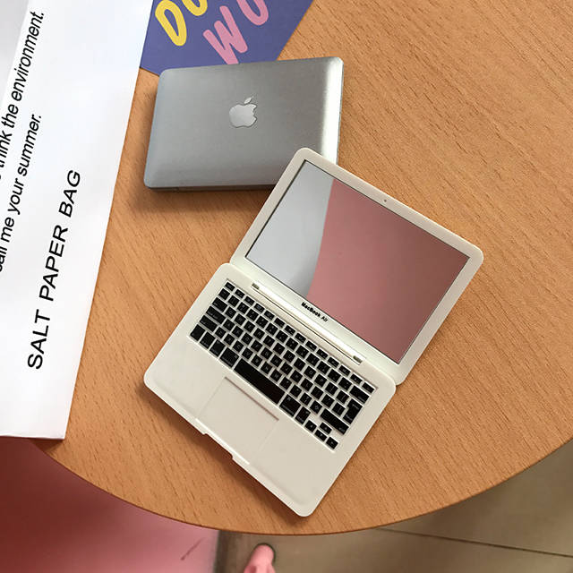 Apple Notebook Small Mirror Tablet Creative Portable Mini Folding ins Red Mac Cosmetic Mirror