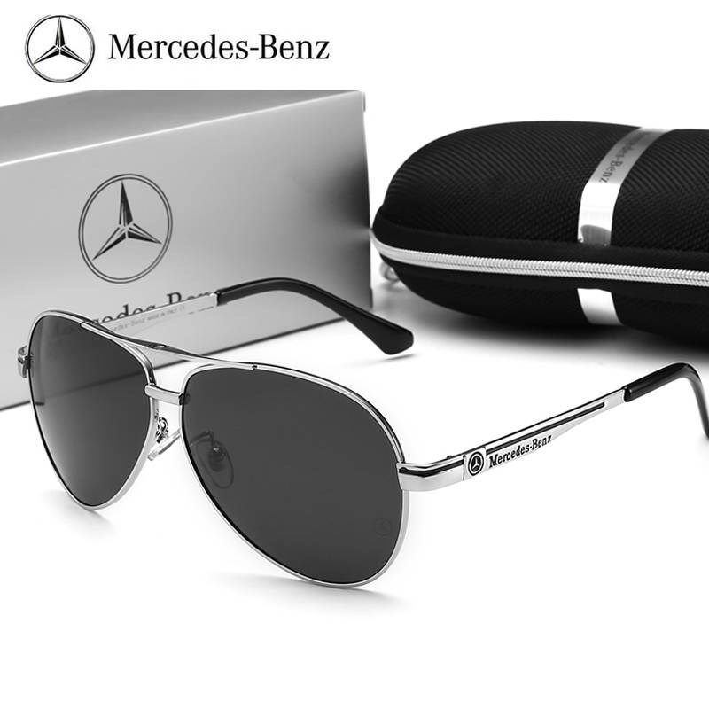 Mercedes-Benz with the new sunglasses men's polarizer hip hop pilot sunglasses male tide driving glasses driving glasses