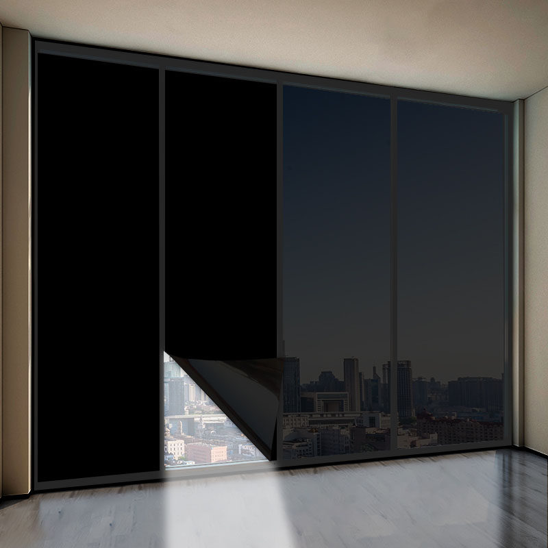 Glass film shading sunscreen one-way perspective insulating film windows office opaque shade black anti-peep stickers-Taobao