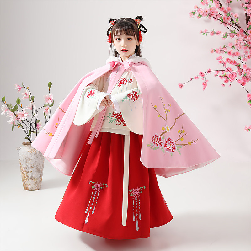 冬季加厚中国风儿童汉服秋冬旗袍襦 图3