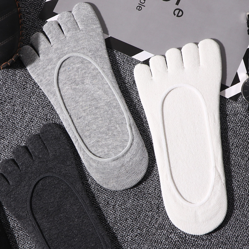 5 Pairs of Men's Five-Toe Socks, Invisible Socks, Cotton, Thin for Summer, Split-Toe, Sweat-Absorbent, Low-Cut, Silicone Non-Slip, Japanese Style, Shallow Cut 5 Pairs of Men's Five-Toe Socks, Invisible Socks, Cotton, Thin for Summer, Split-Toe, Sweat-Absorbent, Low-Cut, Silicone Non-Slip, Japanese Style, Shallow Cut