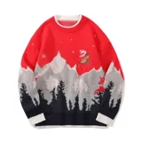 Парная одежда для влюбленных, свитер, трикотажное шерстяное термобелье, осенняя, оверсайз, с вышивкой