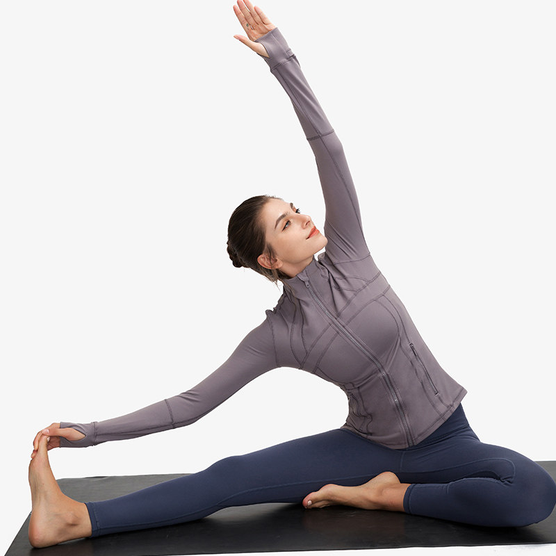 lulu original professional yoga sports jacket women's zipper cardigan tight running gym top women's yoga clothes