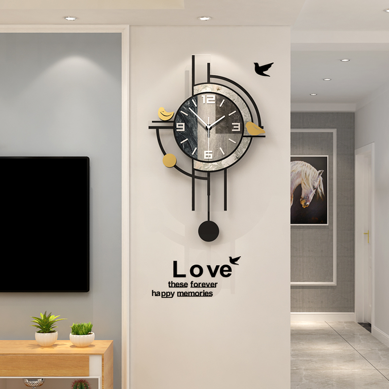 Light luxury wall clock living room fashion clock decoration wall clock net red home creative modern simple restaurant hanging watch