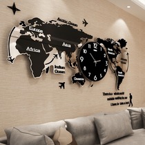 Fashion map clock wall clock Living room modern simple personality clock Nordic creative household art decoration wall clock