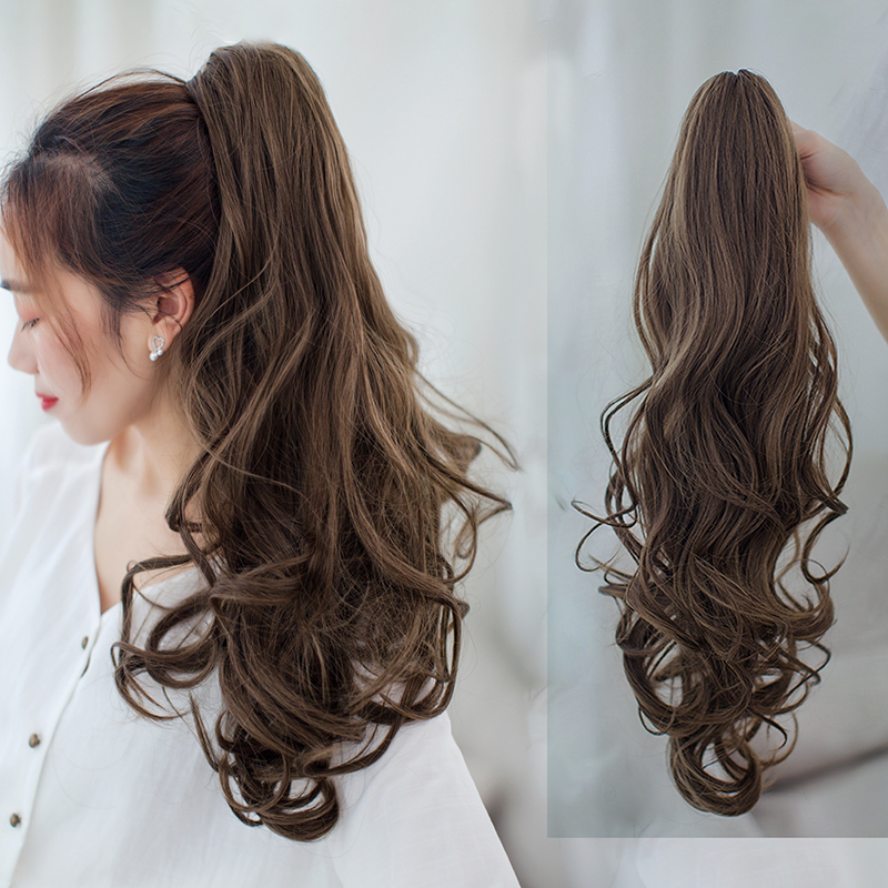 Real tail high grab wig braid hair hair hair wave 55 fake princess roll all real hair