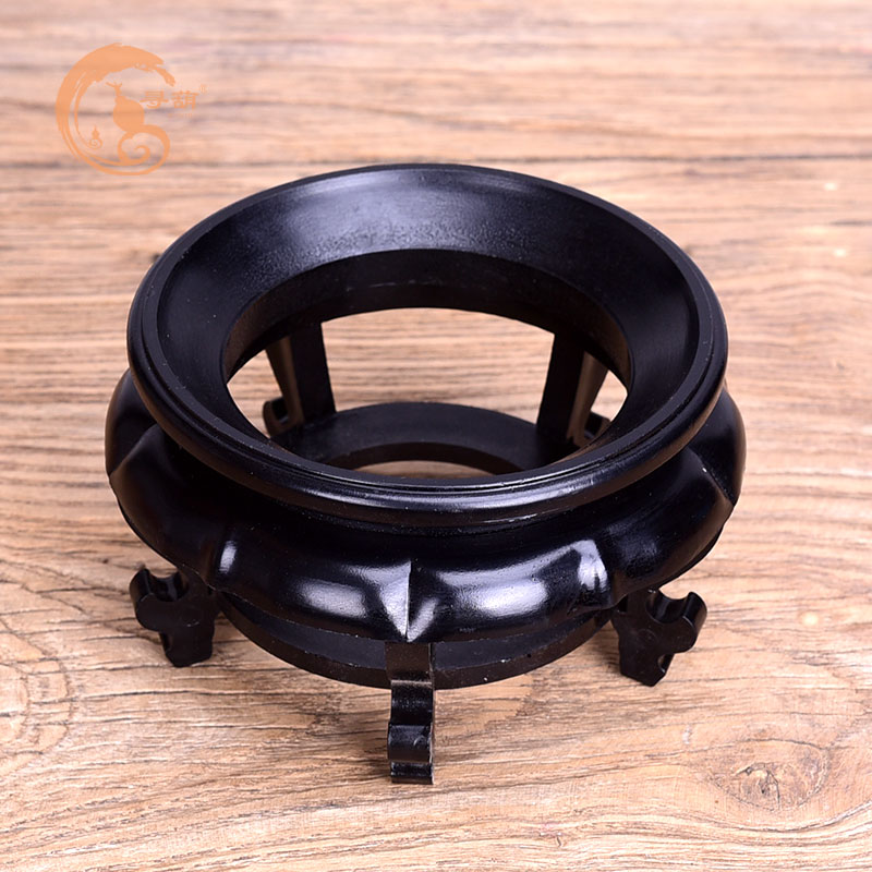 High-footed natural hyacinth base process gift pendulum decoration plastic imitation solid wood hyacinth bottom Egg Carving for Play Stent