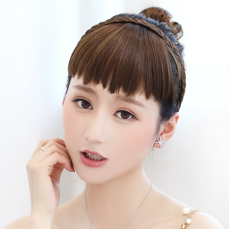 Wig Liu Hai Hair Stirrup Hemp Flower Braid Dog Nibble Liu Hai Wig Women Fake Liu Hai Nature Emulation Haircut Sea Fake Head Curtain-Taobao