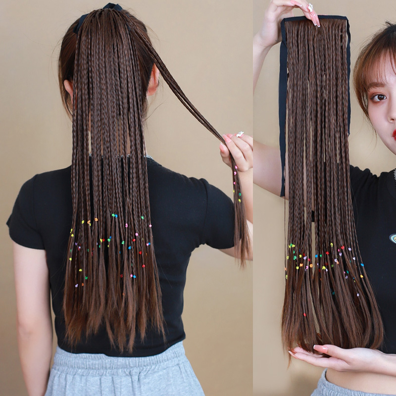 Wig Braids Linen Twist Long Braid Square Dance Gufeng Artisanal Small Braid Ponytail Wig Dirty Braid High Pony Tail-Taobao