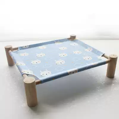 Dog bed off the ground moisture-proof removable and washable small solid wood pet bed cat bed Teddy dog nest Net red Four Seasons universal cat nest