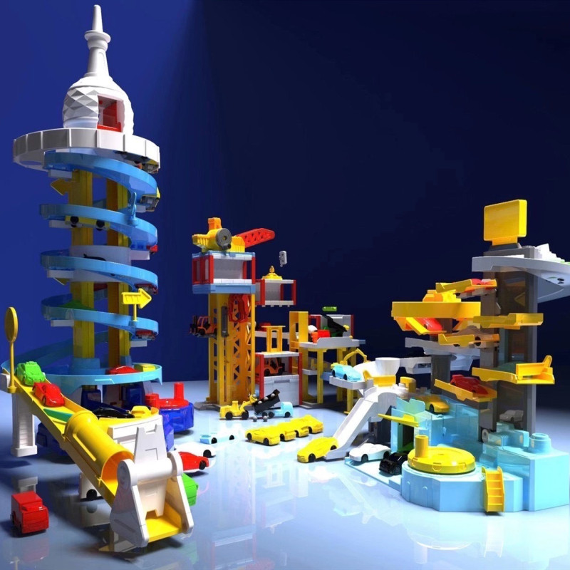 Children's parking lot toy set baby six one 3-5-6 years old boy puzzle multi-function 5 birthday gift