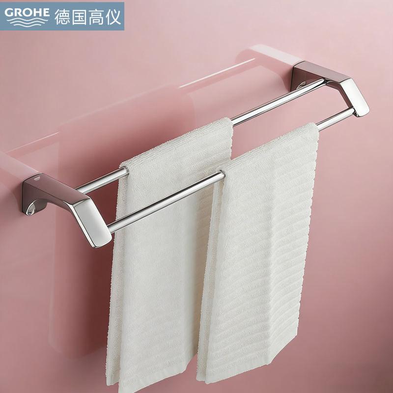 German High-End 304 Stainless Steel Towel Rack for Bathroom, Double Rod, No-Drill, Extended Towel Hanging Rod, Single Rod German High-End 304 Stainless Steel Towel Rack for Bathroom, Double Rod, No-Drill, Extended Towel Hanging Rod, Single Rod