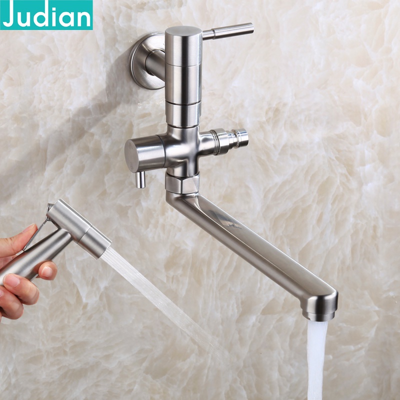 Balcony mop laundry pool 4 minutes into two out of two double with wall-in-wall single-cold lengthened washing machine tap