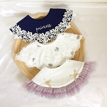 Bib female baby waterproof Princess bib children large cotton cute saliva towel Korean version of foreign girl bib