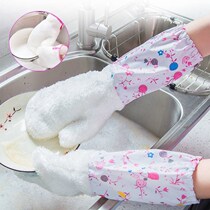 Bamboo fiber washing gloves female dishwashing artifact self-cleaning non-oil housework cleaning brush towel kitchen cloth waterproof