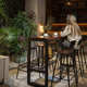 홈 발코니 밀크티 숍 바 카페 높은 식탁과 의자 조합을 위한 미국 단단한 단철 벽 바 테이블
