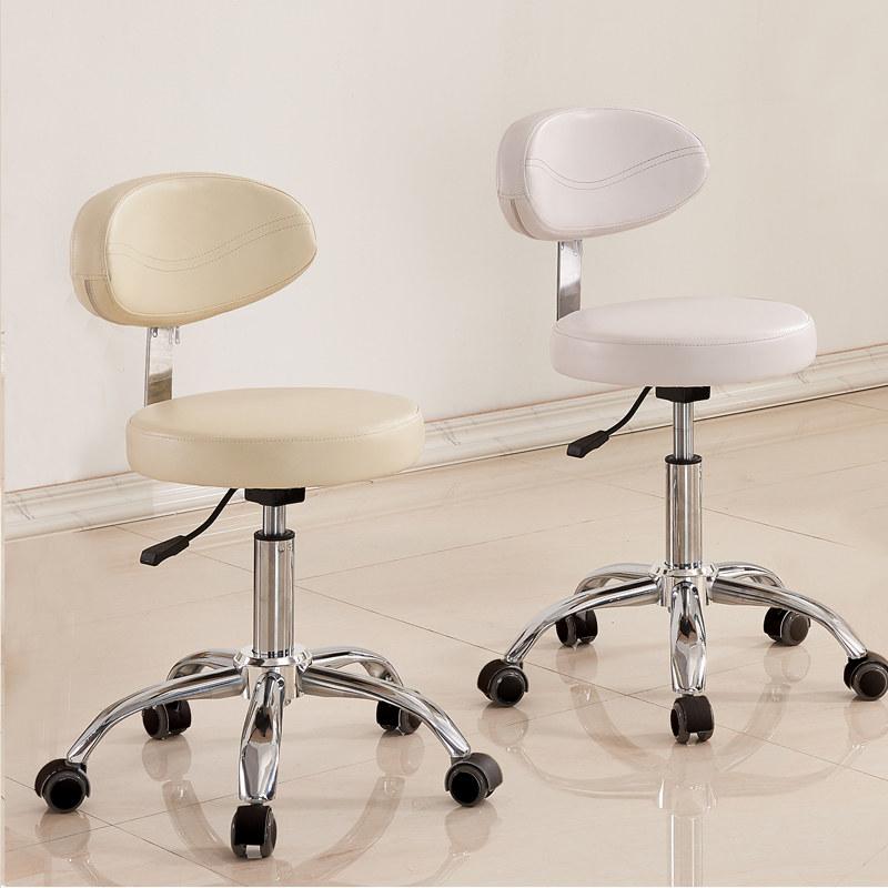 Beauty stool backrest haircut doctor chair hairdressing stool nurse swivel chair slippery wheelchair backrest saddle chair