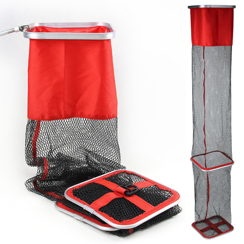 Portable small fish protection rectangular wild fishing speed dry small square fish cage square mouth fishing net pocket fish small fishing house