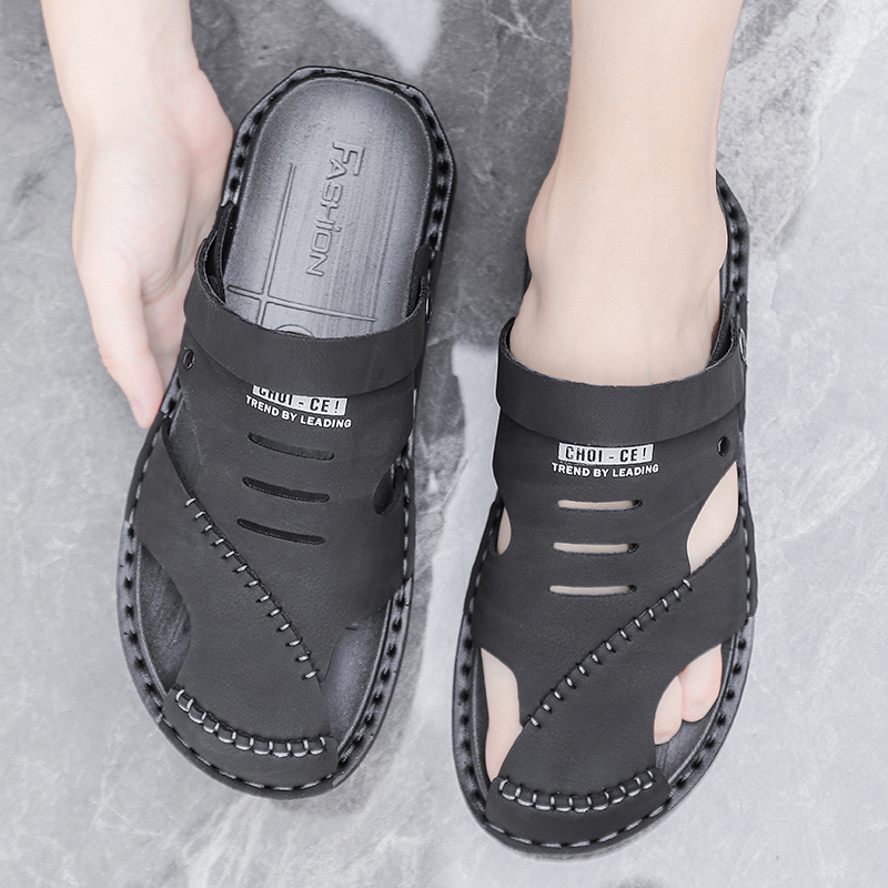 Baotou Sandals Men's Summer Outwear 2022 New Tide Non-slip Casual Beach Shoes Dual-use Men's Leather Sandals