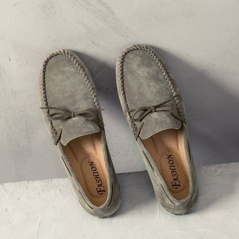 Bean Bean Shoes Men 2022 New Men's Shoes Summer Breathable Trend Soft-bottom One Foot Pedal Sloth Casual Shoes Genuine Leather