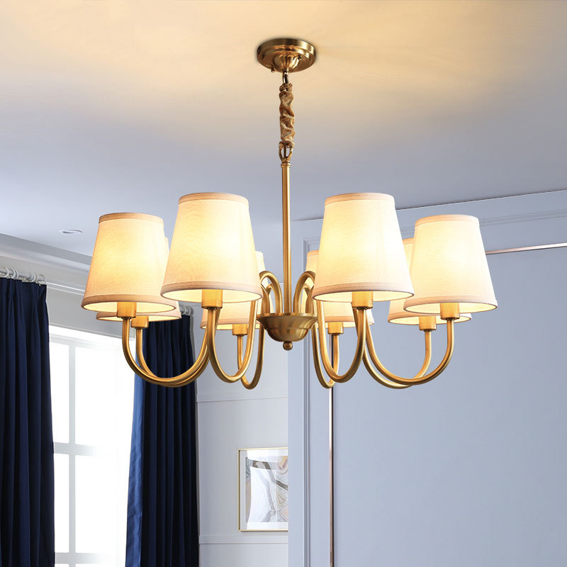 American-Style Chandelier, All-Copper Lamp, Simple and Creative Living Room Lamp, Bedroom Lamp, Elegant Country-Style Dining Room Lamp, Warm All-Copper Lighting Fixtures American-Style Chandelier, All-Copper Lamp, Simple and Creative Living Room Lamp, Bedroom Lamp, Elegant Country-Style Dining Room Lamp, Warm All-Copper Lighting Fixtures