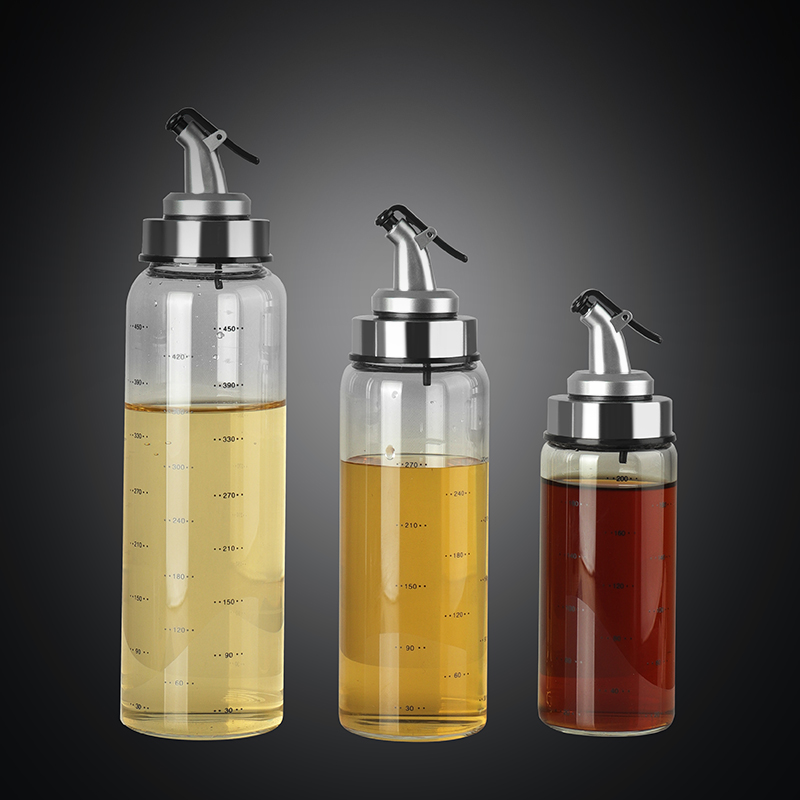 High Boron Silicon Glass Oil Pot Anti-Leak Type Home With Scale Oil Sauce Oil Soy Sauce Oil Vinegar Tank Kitchen Supplies Oil Bottle