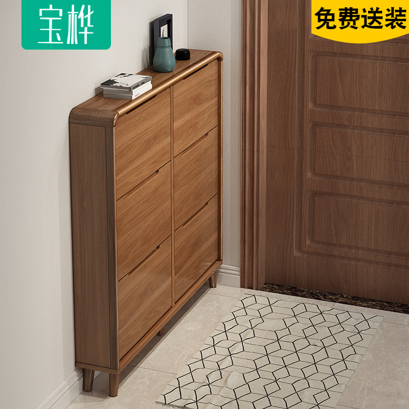 Ultra-Thin Entryway Shoe Cabinet for Home Use, Indoor Corridor, Narrow Wall-Mounted Integrated Design, New 2026 Hot Model