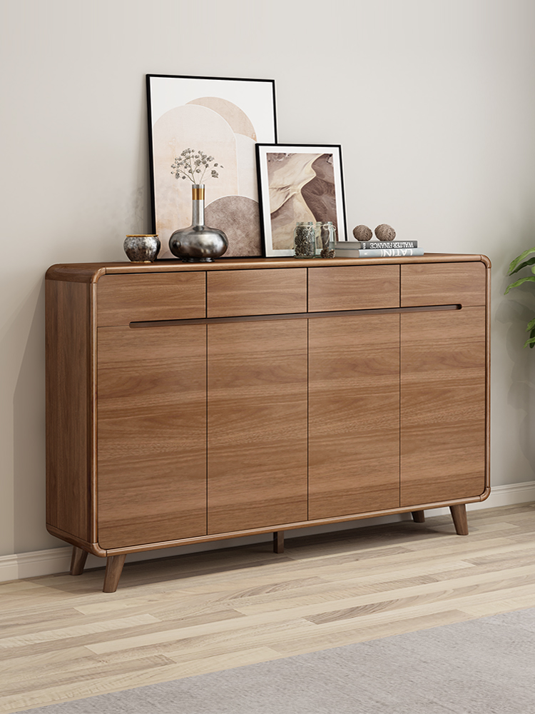 Entrance cabinet Shoe cabinet Household door large capacity solid wood frame New Chinese balcony storage cabinet Modern simple foyer cabinet