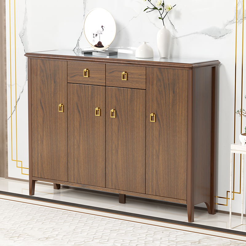 New Chinese Shoe Cabinet Home Doorway Xuan Guan Cabinet Living-room Entrance Door Balcony Containing Cabinet Solid Wood Cabinet Large Capacity Containing Cabinet